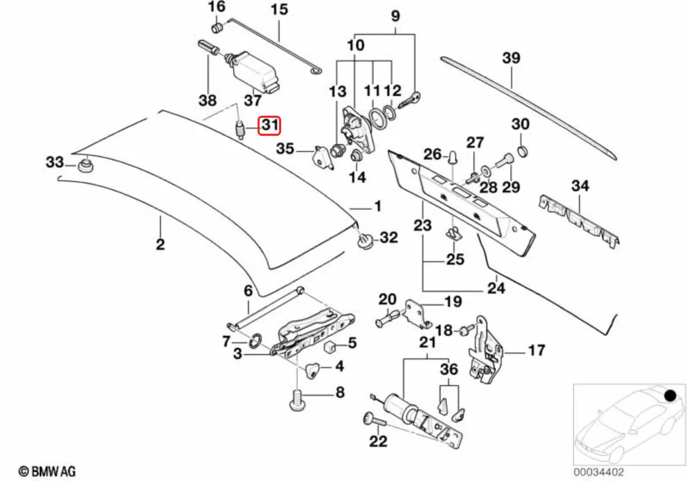 RealOEM trunk buffer stop diagram
